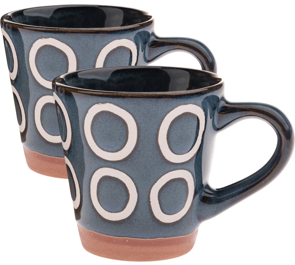 Zestaw 2 ceramicznych kubków Kroužky 100 ml,ciemnoniebieskie