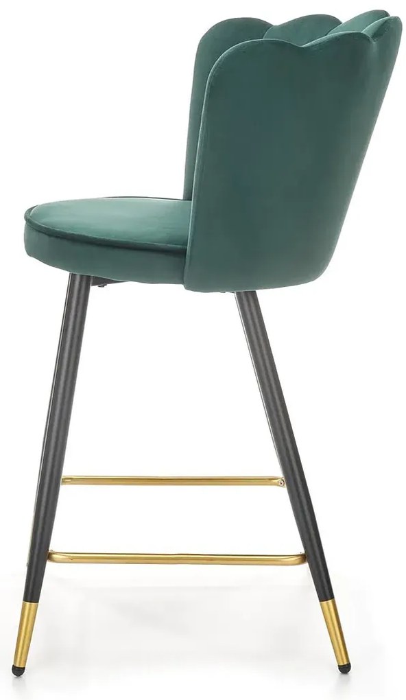 Zielony nowoczesny hoker tapicerowany welurem C9-P80
