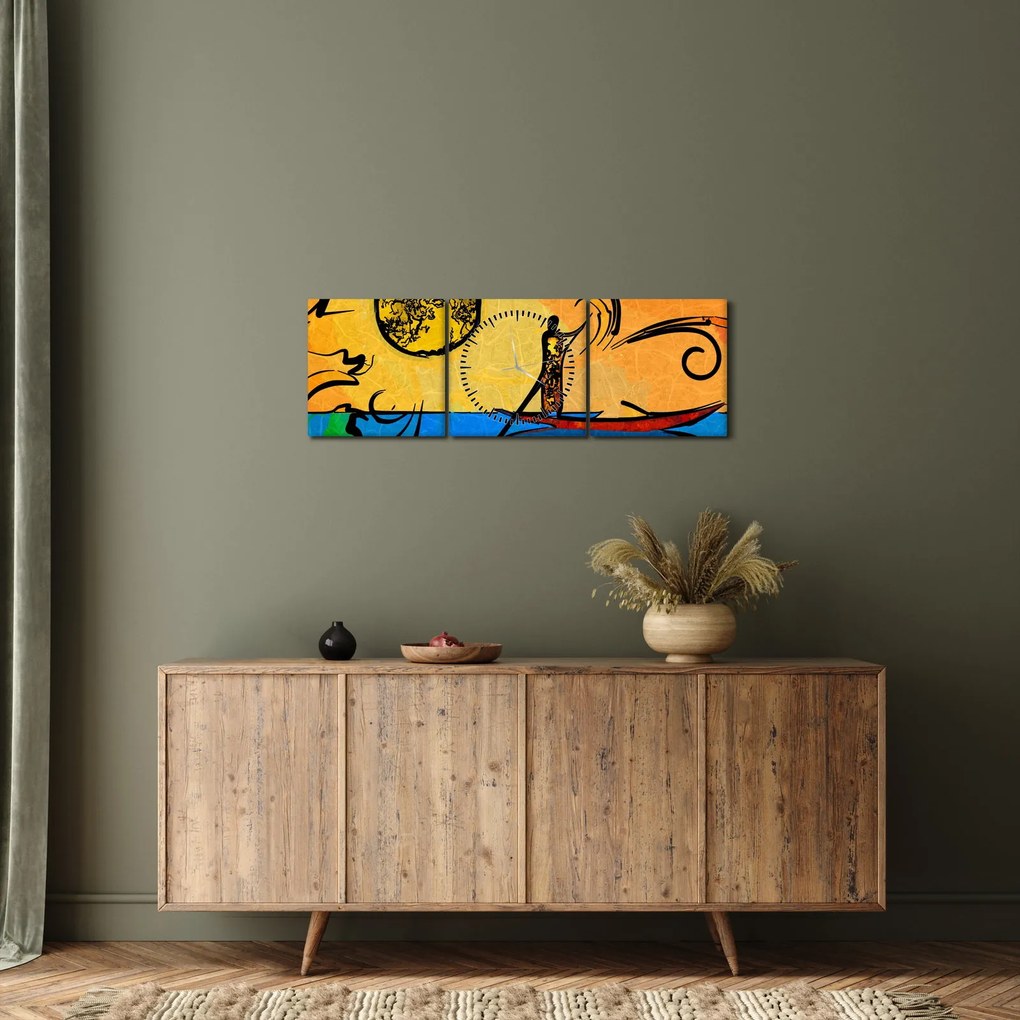 Obraz starożytnego obrazu (z zegarem) (90x30 cm)