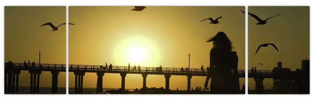 Obraz - Spacer po plaży (170x50 cm)