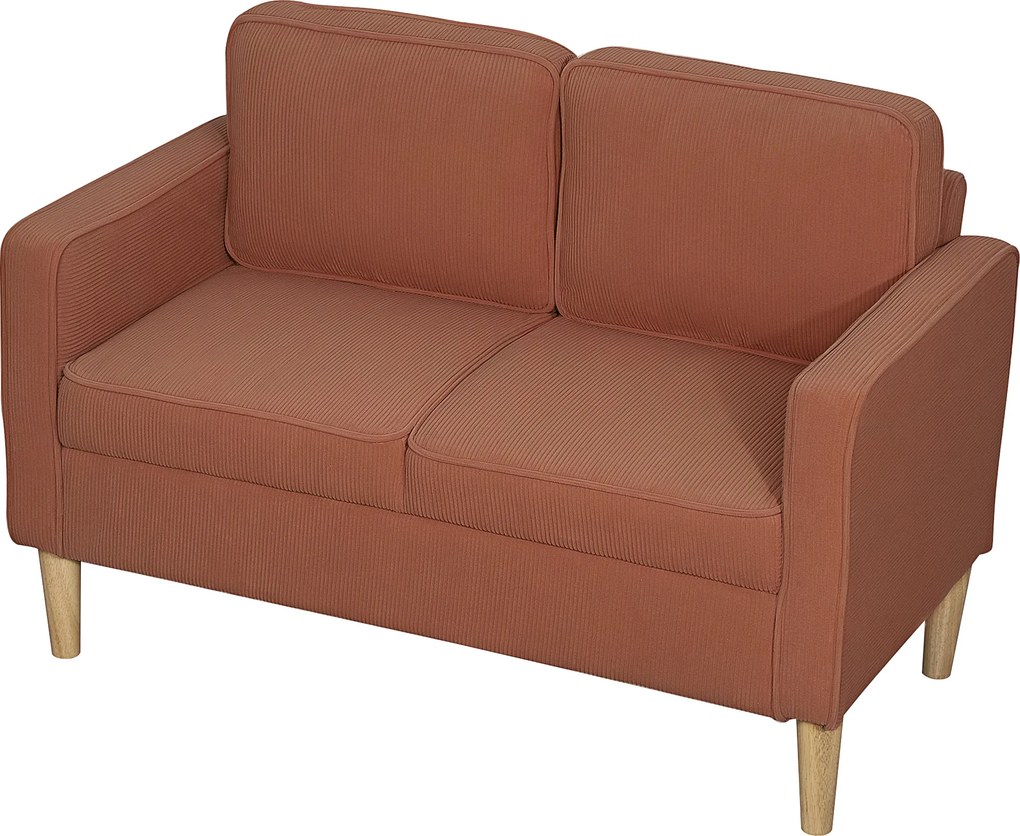 HOMCOM Sofa dwuosobowa z przestrzenią do przechowywania i solidnymi drewnianymi nogami, do salonu, sypialni, 117 x 63 x 79 cm, Różowy