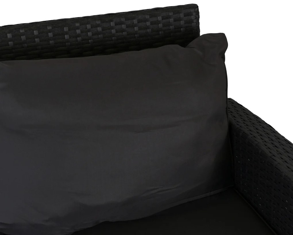 Zestaw Mebli Ogrodowych FLORYDA Ciemnoszary Sofa Krzesła Pufy Stolik Tarasowy Technorattan Nowoczesny