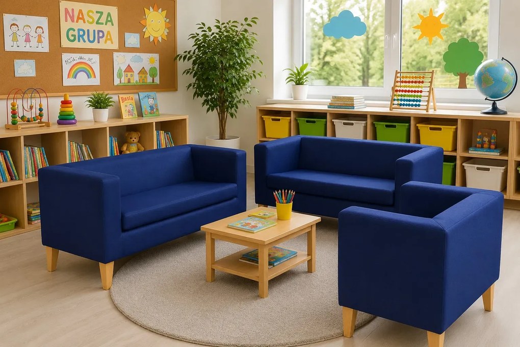 Sofa Monaco : Kolor nogi - Drewno, Kolor tkaniny - EKO-SKÓRA - 4D, Typ tkaniny - Eko-skóra , Wysokość nogi - 20 cm
