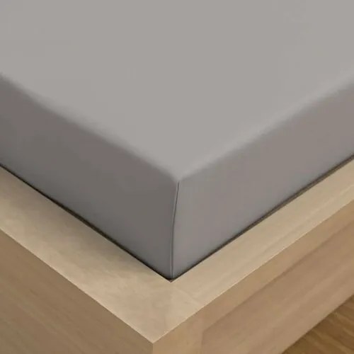 Kvalitex Prześcieradło satynowe z gumką jasnoszary , 180 x 200 cm