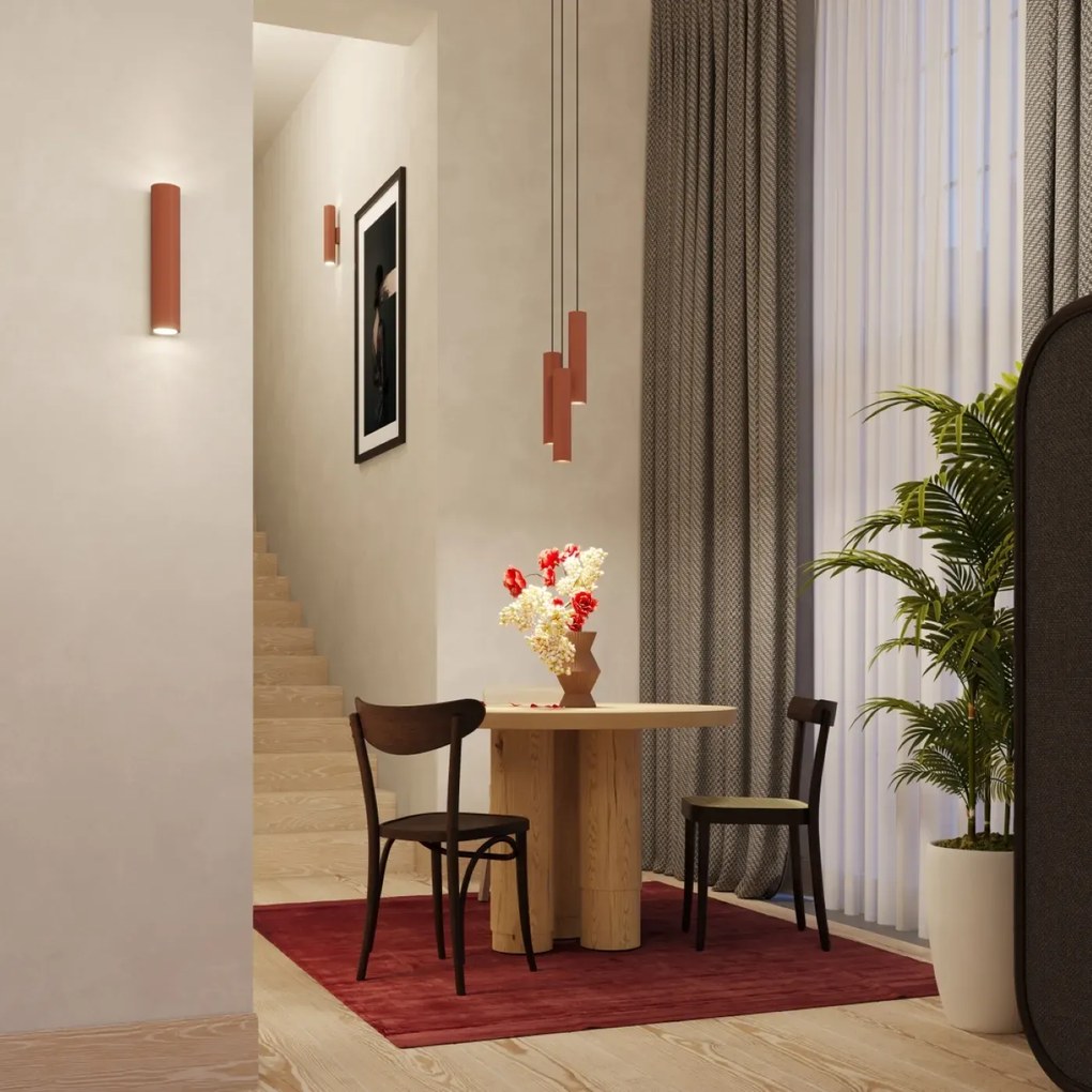 Lampa wisząca LAGOS 3L ochra czerwona SOLLUX  LIGHTING