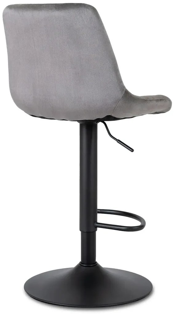 Szary tapicerowany hoker z oparciem - Sarisa