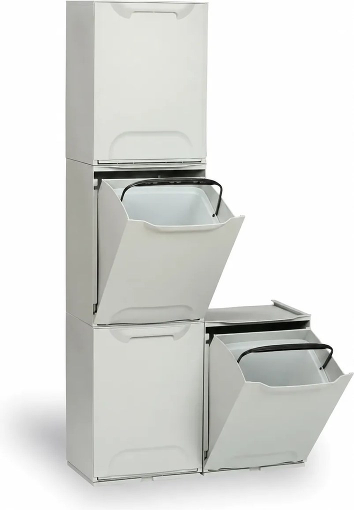 4 plastikowe kosze na śmieci segregowane, 20 L, 340 x 290 x 470 mm