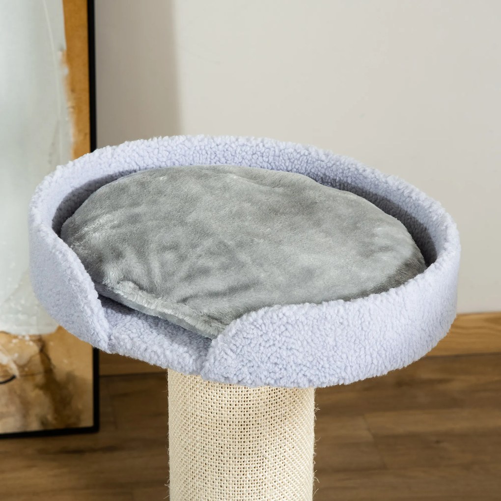 PawHut drapak dla kota wymiary 45x45x91 cm jasnoniebieski plusz i sizal | Aosom PL