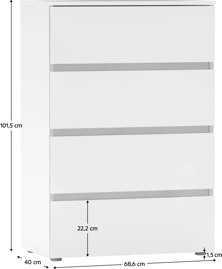 Komoda PARMAD, biała