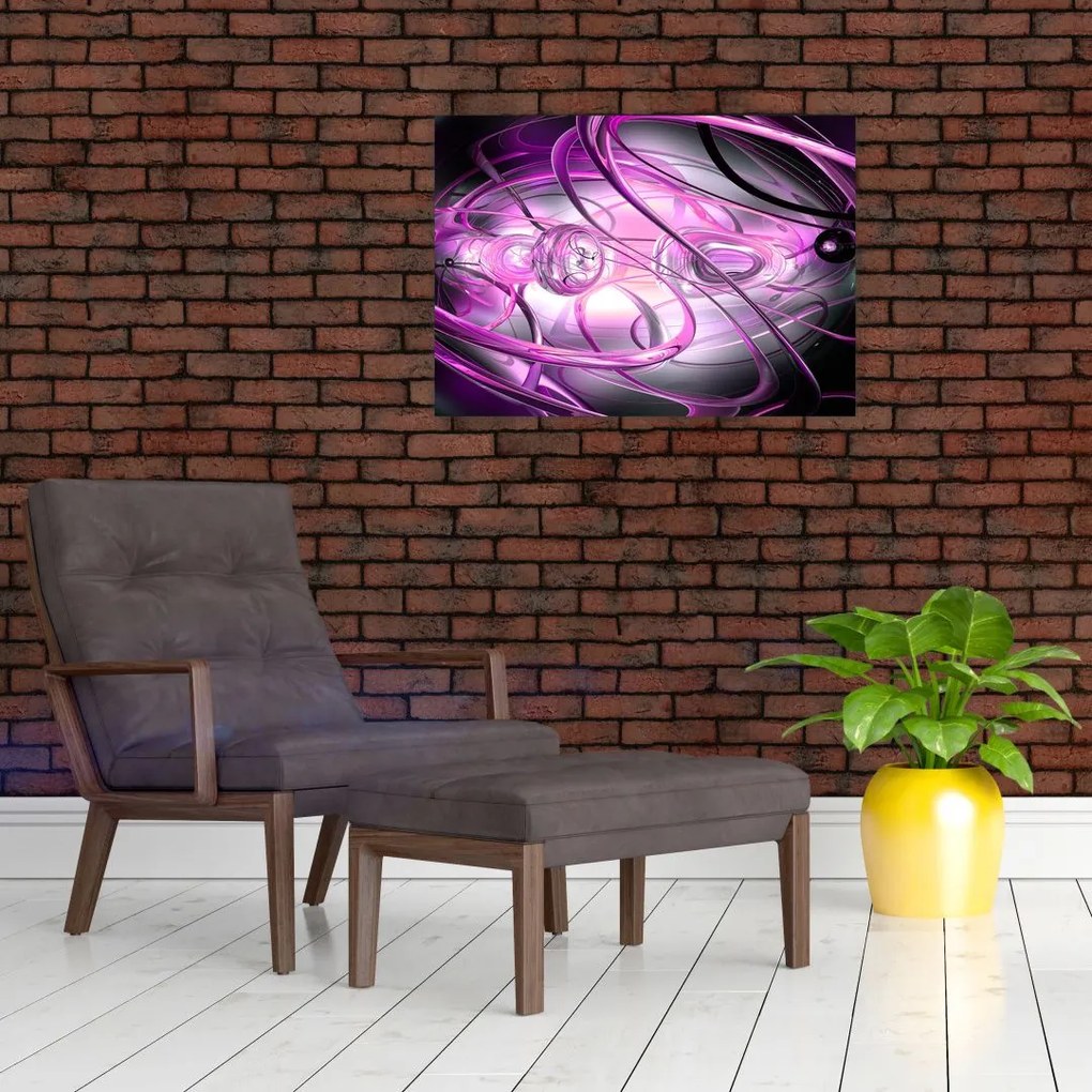 Obraz na szkle - piękna fioletowa abstrakcja (70x50 cm)