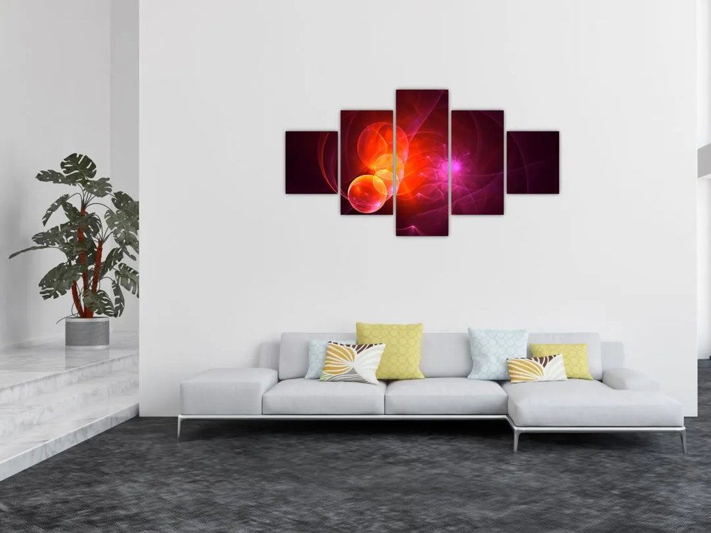 Nowoczesny obraz różowej abstrakcji (125x70 cm)
