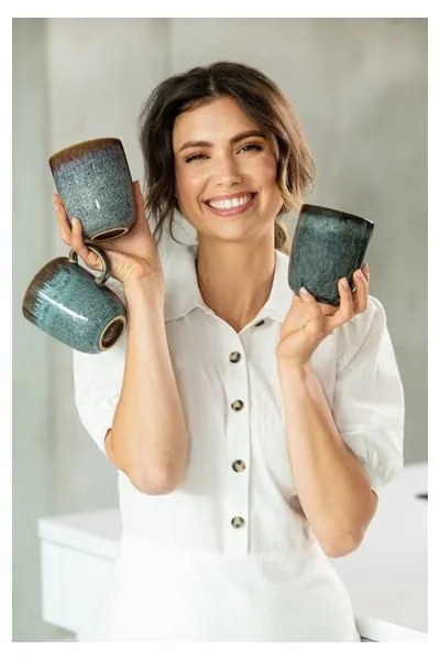 Turkusowo-brązowy kamionkowy kubek Villeroy &amp; Boch Like Lave, 400 ml
