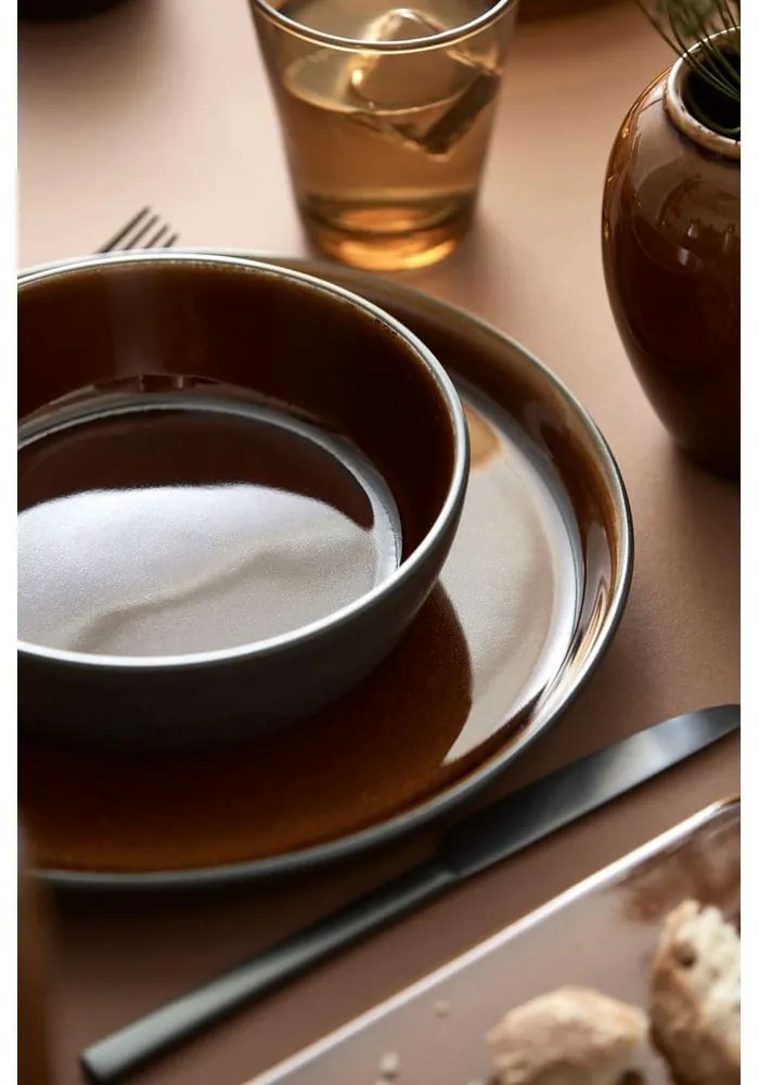 Czarna/w bursztynowym kolorze kamionkowa miska Gastro Black/Amber – Bitz