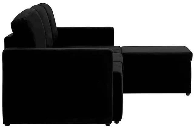 Rozkładana sofa modułowa czarna tkanina K1-M35