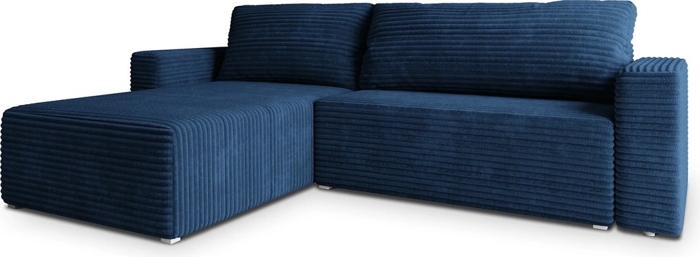Masseno Narożnik CALTI z funkcją spania i pojemnikiem na pościel Narozniki L, Rozkładana sofa - Niebieski, TILIA 77