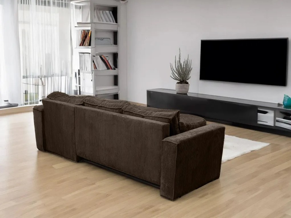 Rozkładana narożna sofa SMART COSARO ciemnobrązowa, dwustronna + 2 poduszki GRATIS
