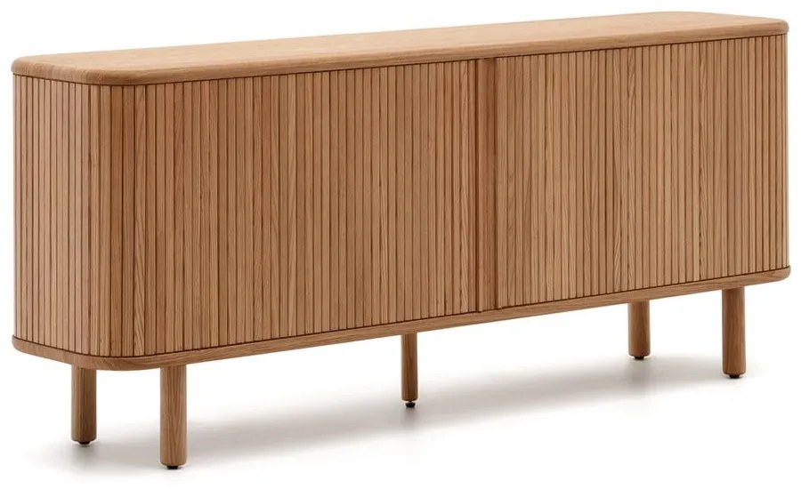 Komoda w dekorze jesionu z drzwiami przesuwnymi w naturalnym kolorze 180x75,5x40 cm Mailen – Kave Home