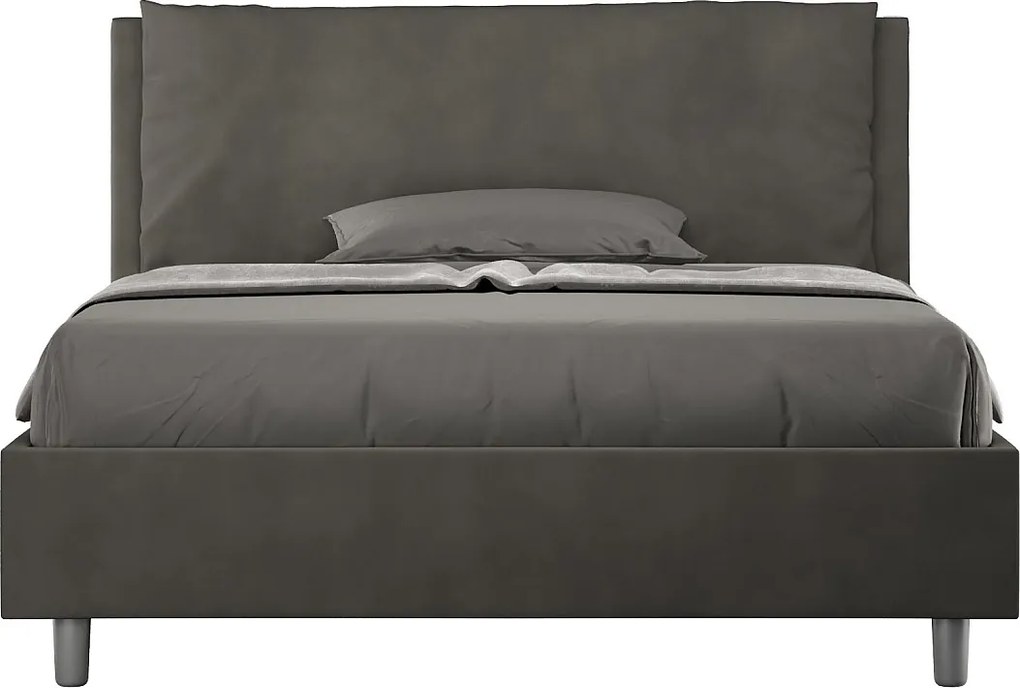 Łóżko bez stelaża tapicerowane 140x200 microfibra szary Antea Large