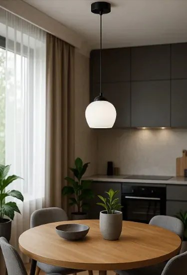 Wisząca lampa pojedyncza biała N1-P74