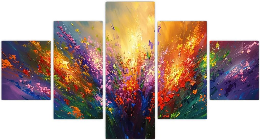 Obraz - Abstrakcja kwiatów (125x70 cm)