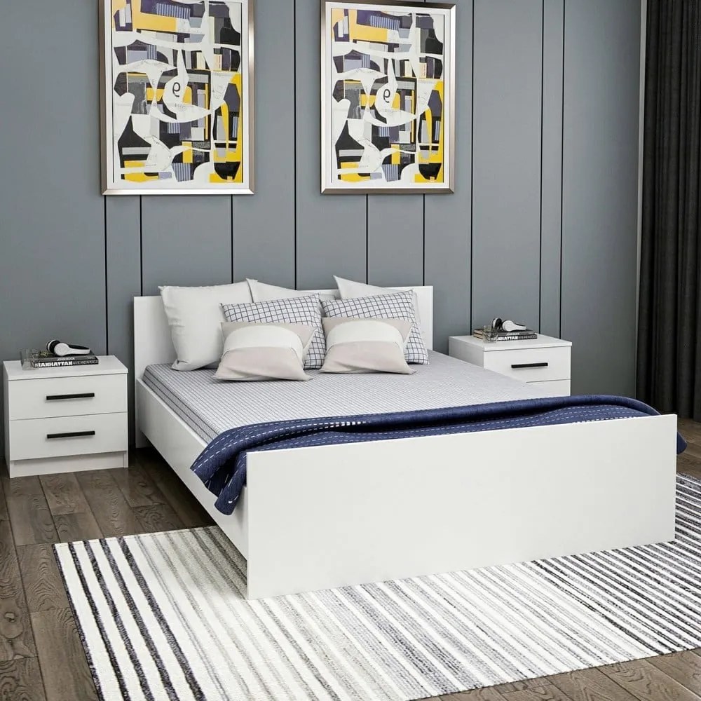 Białe łóżko dwuosobowe 160x200 cm Kale – Kalune Design
