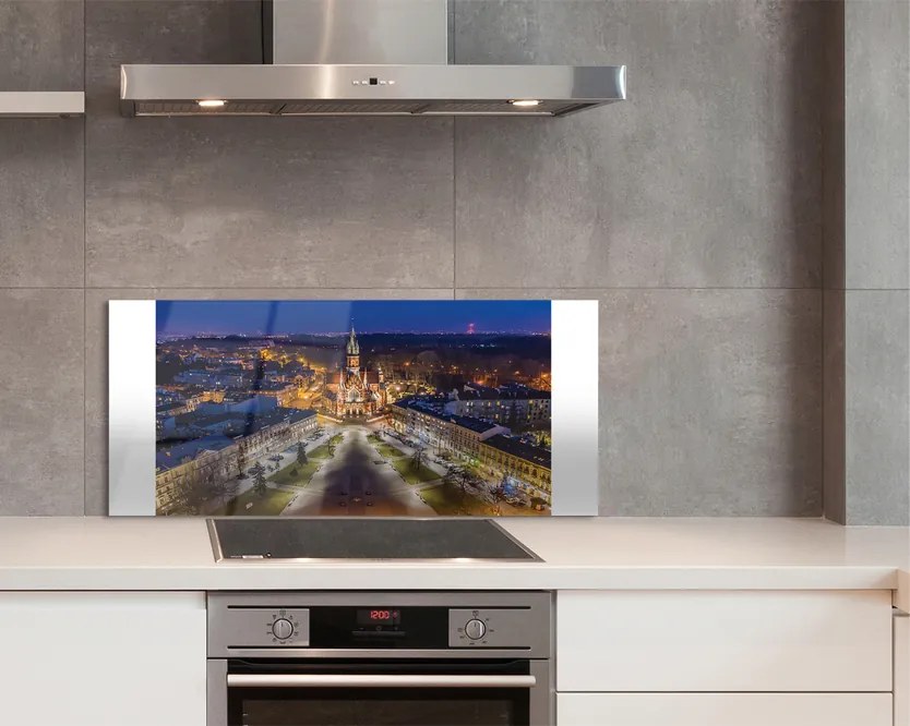 Panel Szklany Nocny Widok na Kościół Mariacki