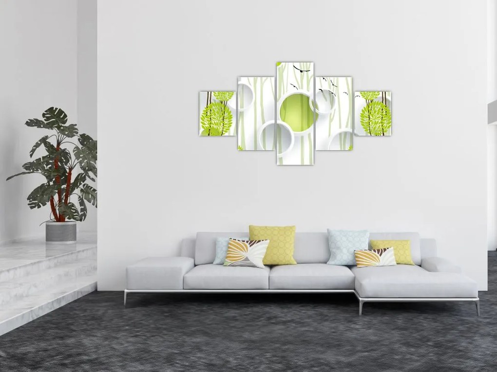 Obraz abstrakcji z drzewami (125x70 cm)
