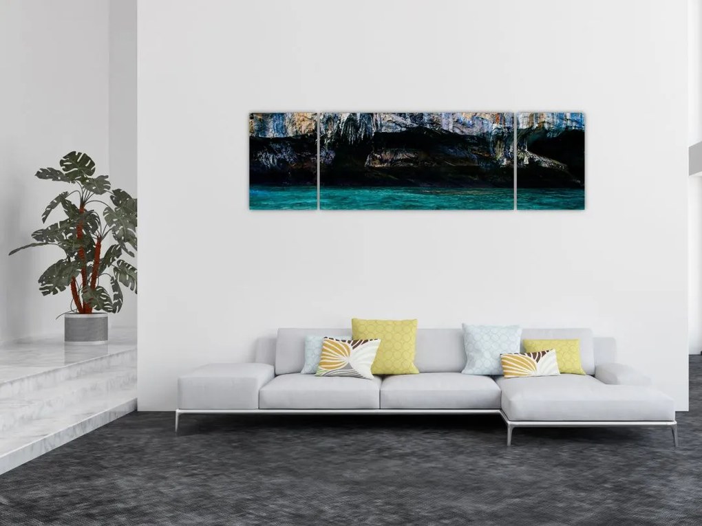 Obraz wody i skał (170x50 cm)
