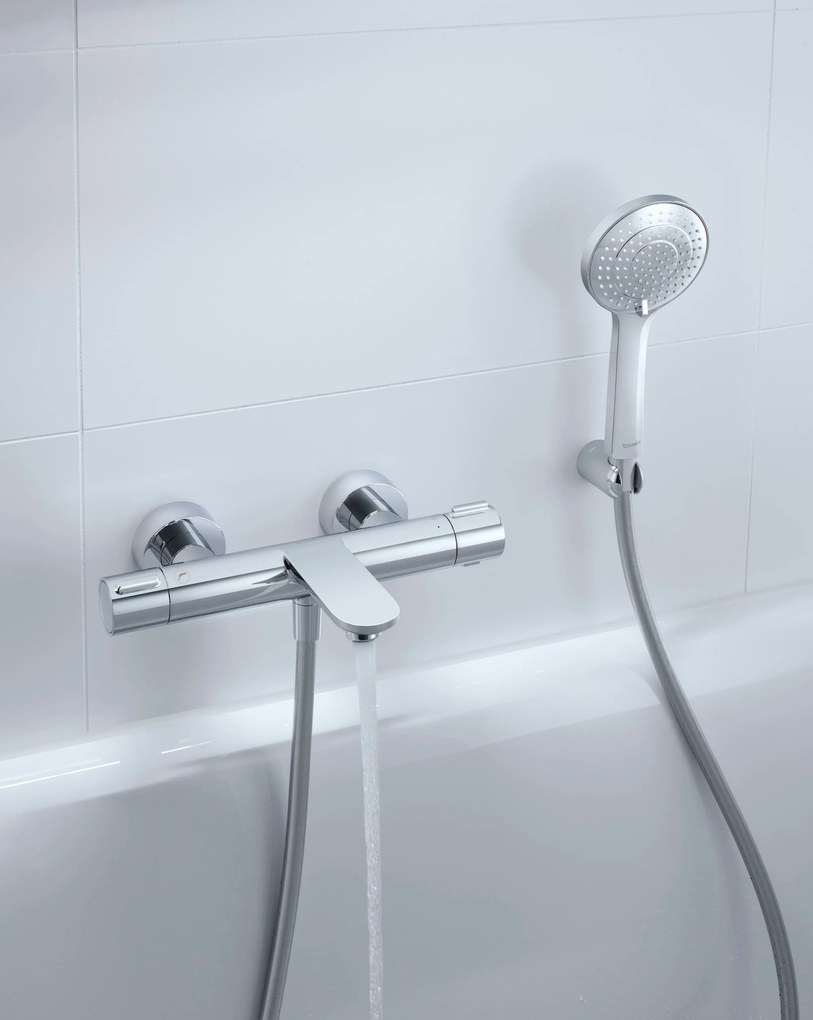 Duravit Wave bateria wannowa z termostatemMontaż natynkowy - 2 ujścia wody