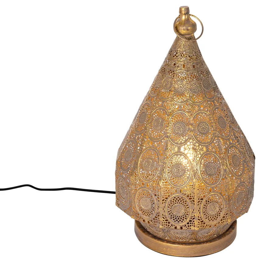 Orientalna lampa stołowa złota 26 cm - Mowgli