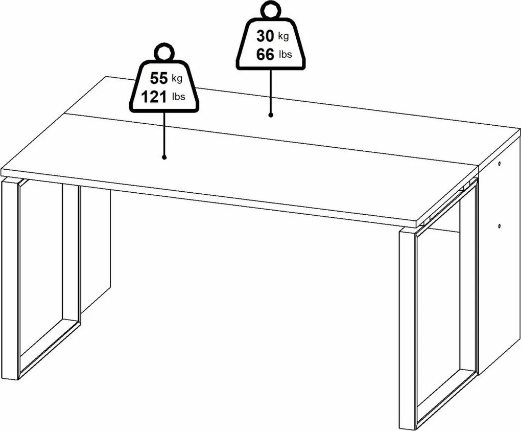 Biurko z przedłużeniem Sign 150 jackson hickory/szary mat