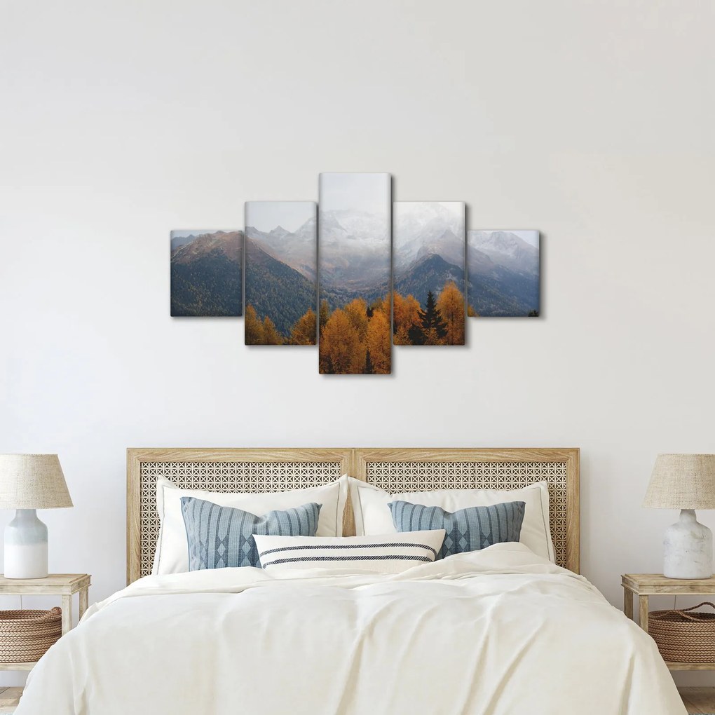 Obraz - Widok na grzbiety górskie (125x70 cm)