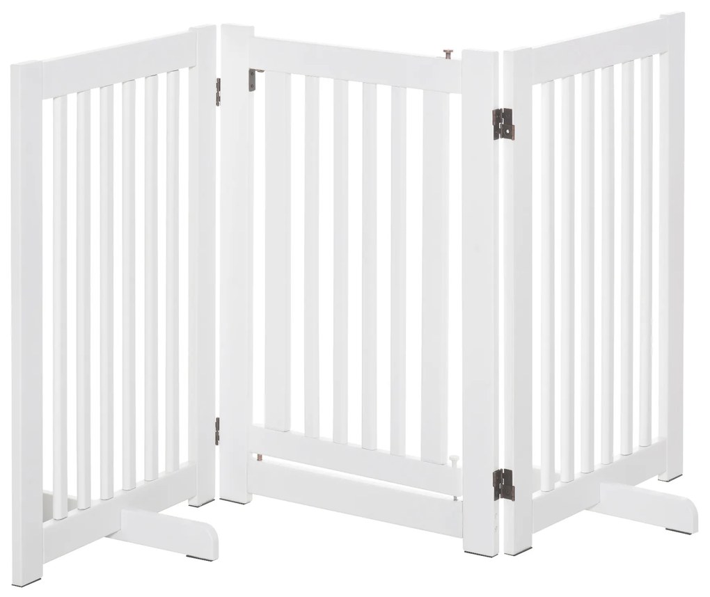 PawHut Bariera ochronna dla psa Krata zabezpieczająca biała stabilna i łatwa w montażu 155x1 5x76cm | Aosom PL