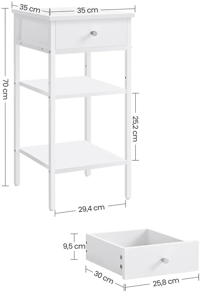 Nowoczesna biała szafka nocna L5-R20