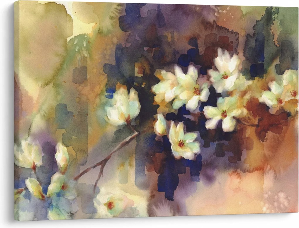 Obraz - Białe magnolie, malarstwo (70x50 cm)