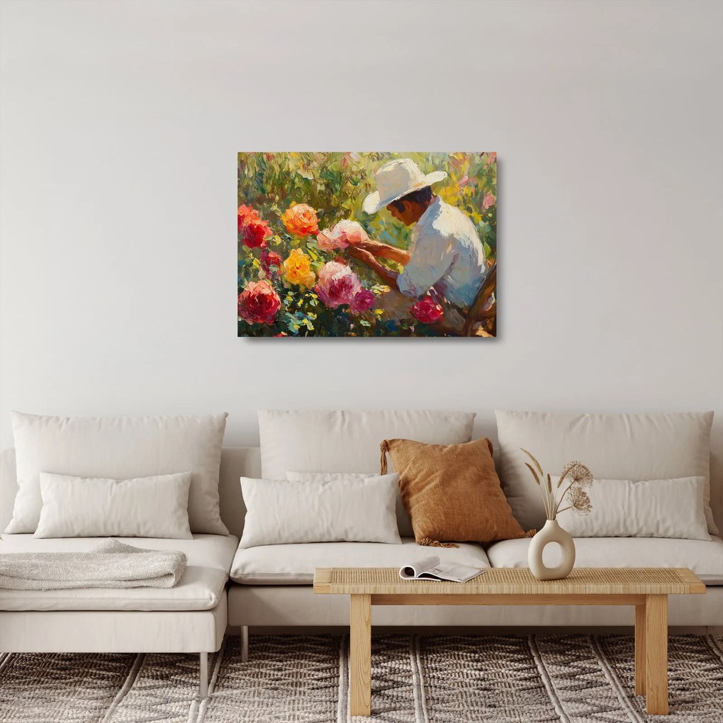 Obraz na szkle - Ogrodnik (70x50 cm)