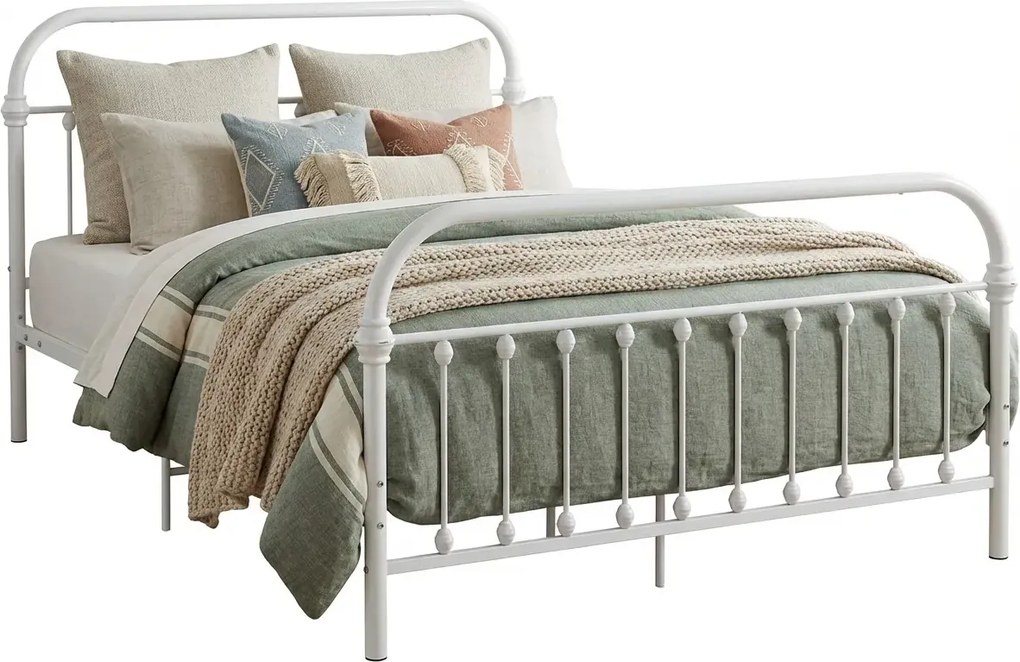 Białe industrialne łóżko 180x200 cm G4-B03