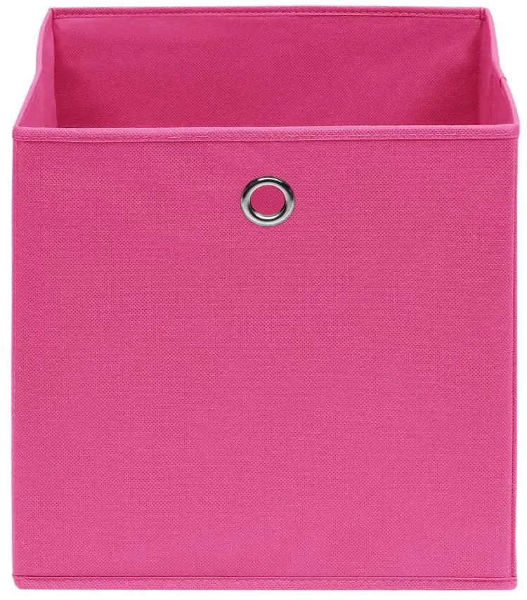 Komplet różowy składanych z tkaniny pudełek 4 sztuki W0-M02