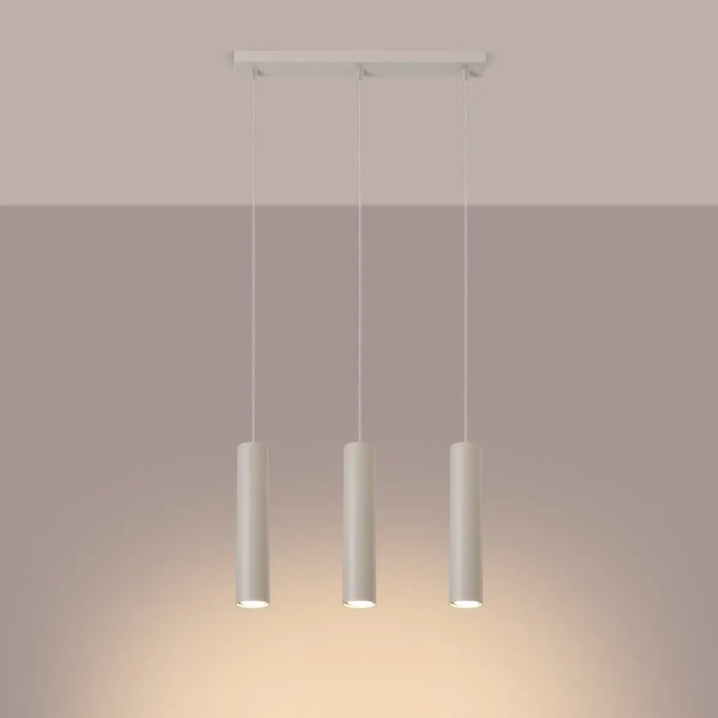 Lampa wisząca LAGOS 3L beżowa SOLLUX  LIGHTING