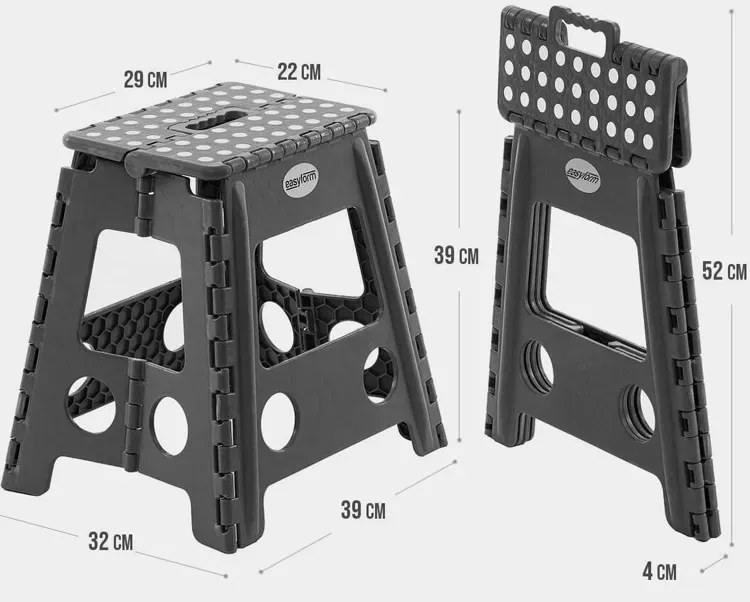 Szary mobilny taboret antypoślizgowy stopień F7-D24