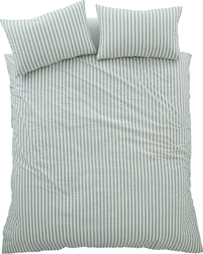 Niebieska pościel dwuosobowa 3-częściowa 200x200 cm Cotton Rich Woven Stripe – Pineapple Elephant