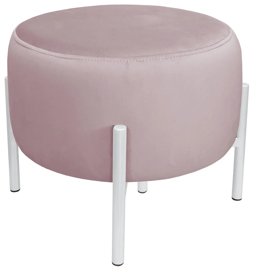 Pufa OLA LOFT ławka podnóżek metal biała MG55