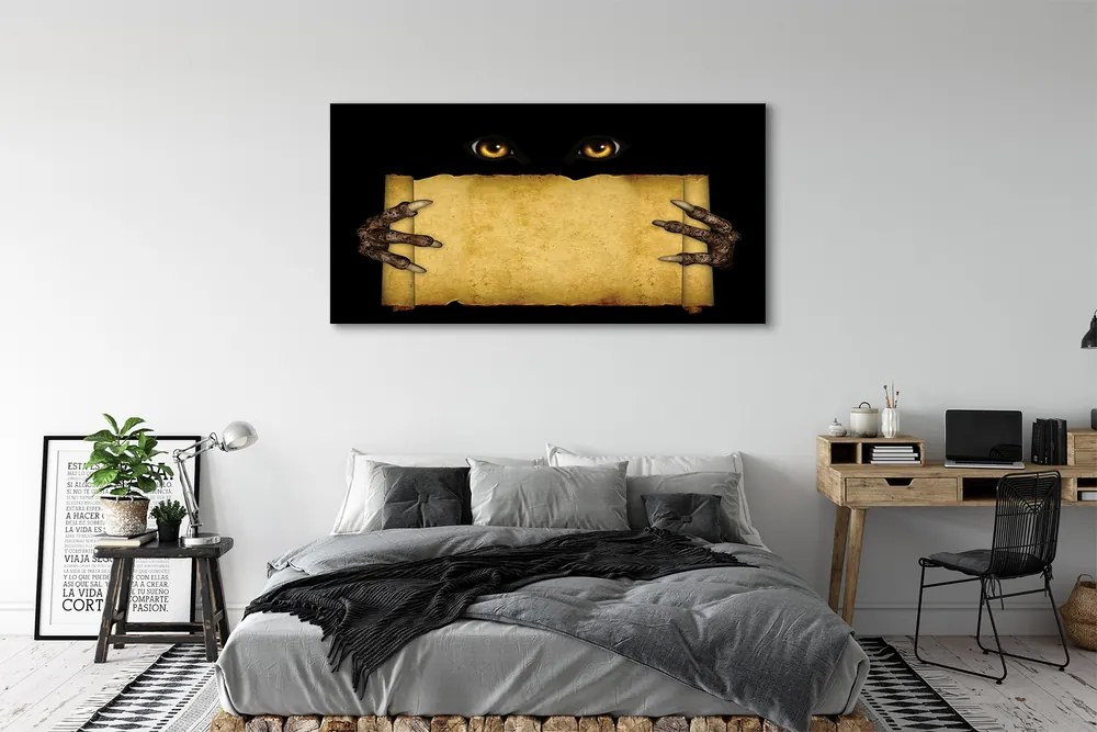 Obraz canvas na ścianę Oczy i Palce na Kartce