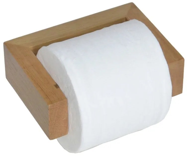 Uchwyt ścienny na papier toaletowy z drewna dębowego Wireworks Mezza