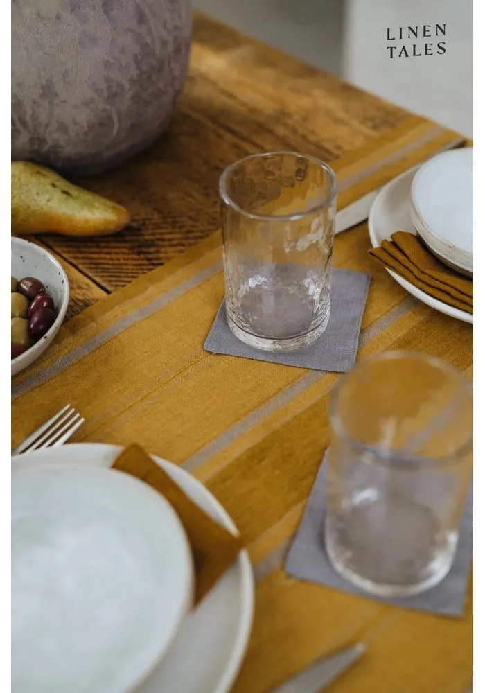 Lniany fartuch Amber Bronze Stripes – Linen Tales