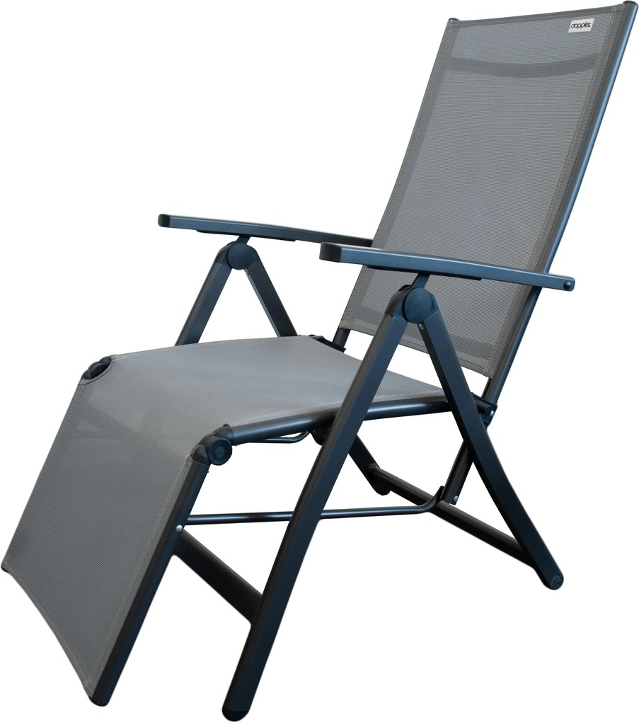 Doppler ACTIVE ogrodowy fotel relaksacyjny antracyt/szary