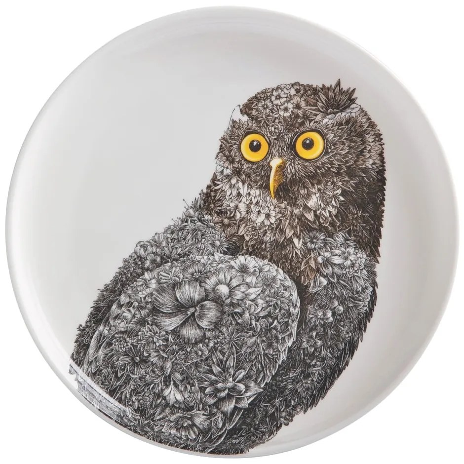 Biały porcelanowy talerz Maxwell & Williams Marini Ferlazzo Owl, ø 20 cm