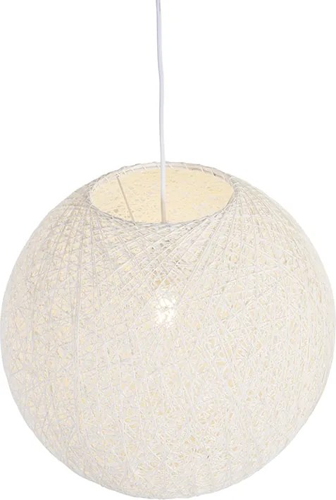 Rustykalna lampa wisząca biała 45 cm - Corda