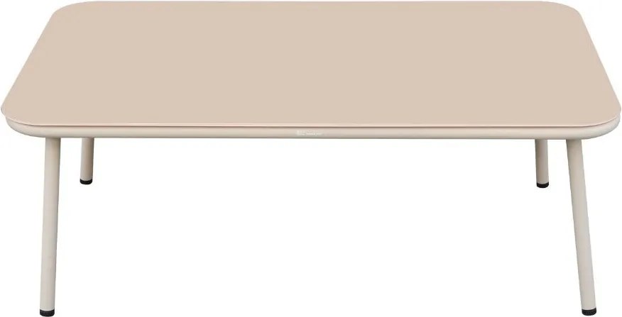 Zestaw mebli ogrodowych beżowy aluminium sofa fotele stolik sznurowanie