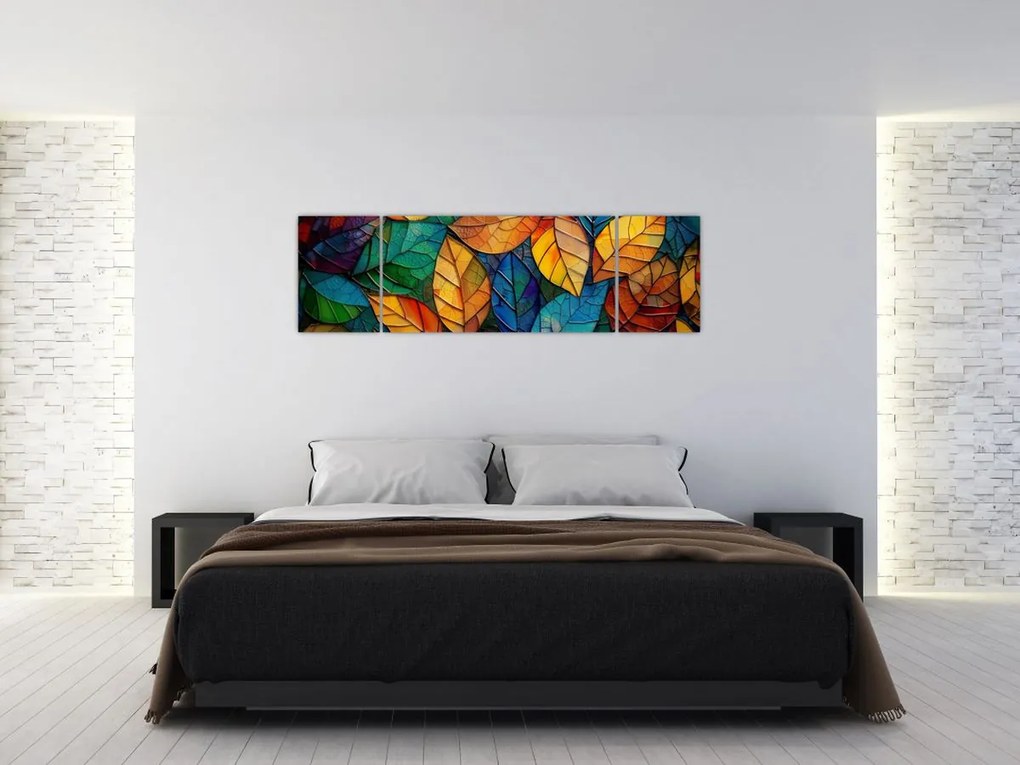 Obraz - Mozaika z liści (170x50 cm)